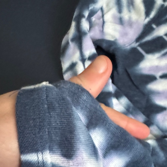 We The Free Blue- White- Purple Mockneck Tie-Dye Long Sleeve Tee - Picture 3 of 6